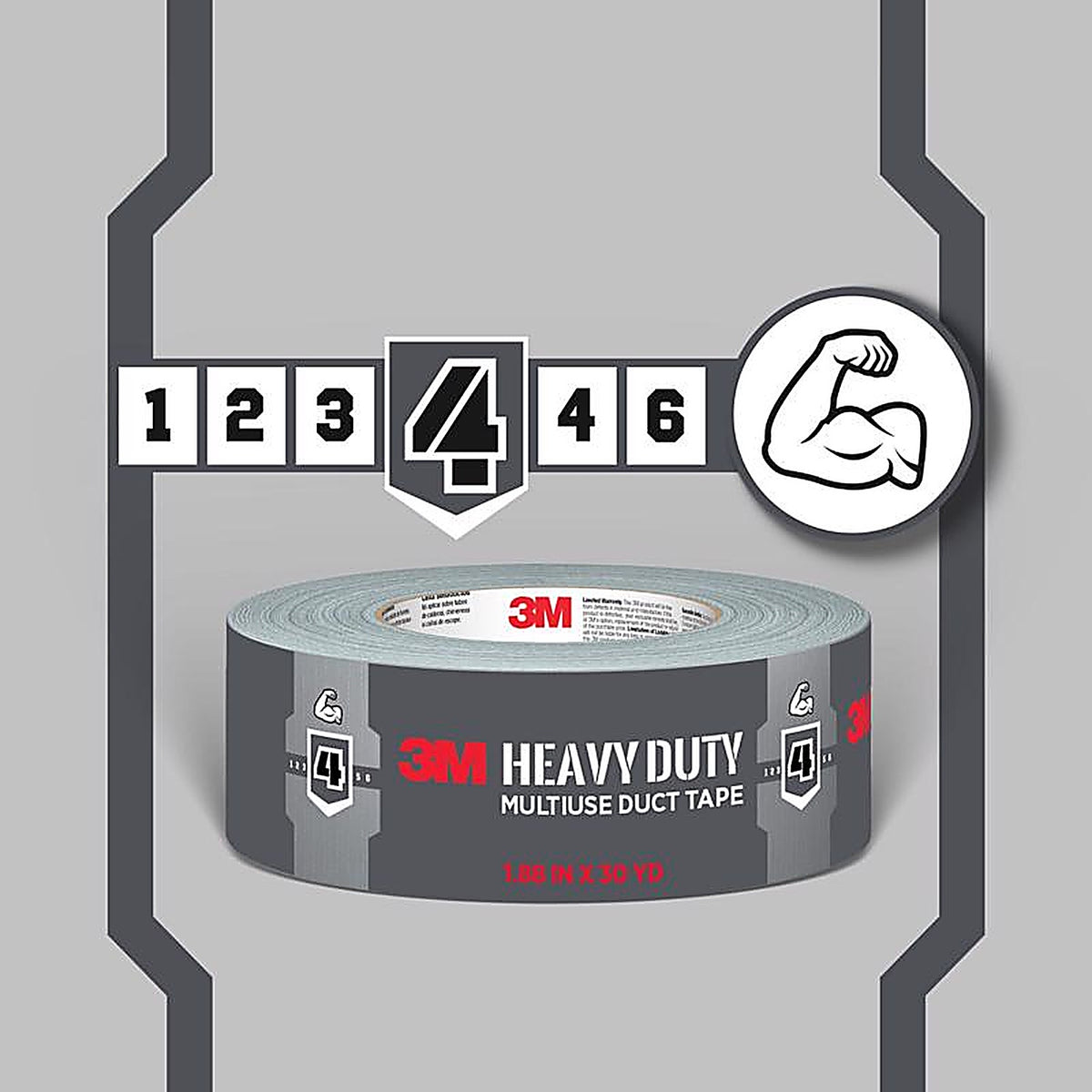 3M - 2120 - 1.88 In. W X 20 Yd L Gray Heavy Duty Duct Tape