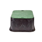 NDS - 115 - 21.75 In. W X 6.75 In. H Rectangular Valve Box with Cover Black/Green