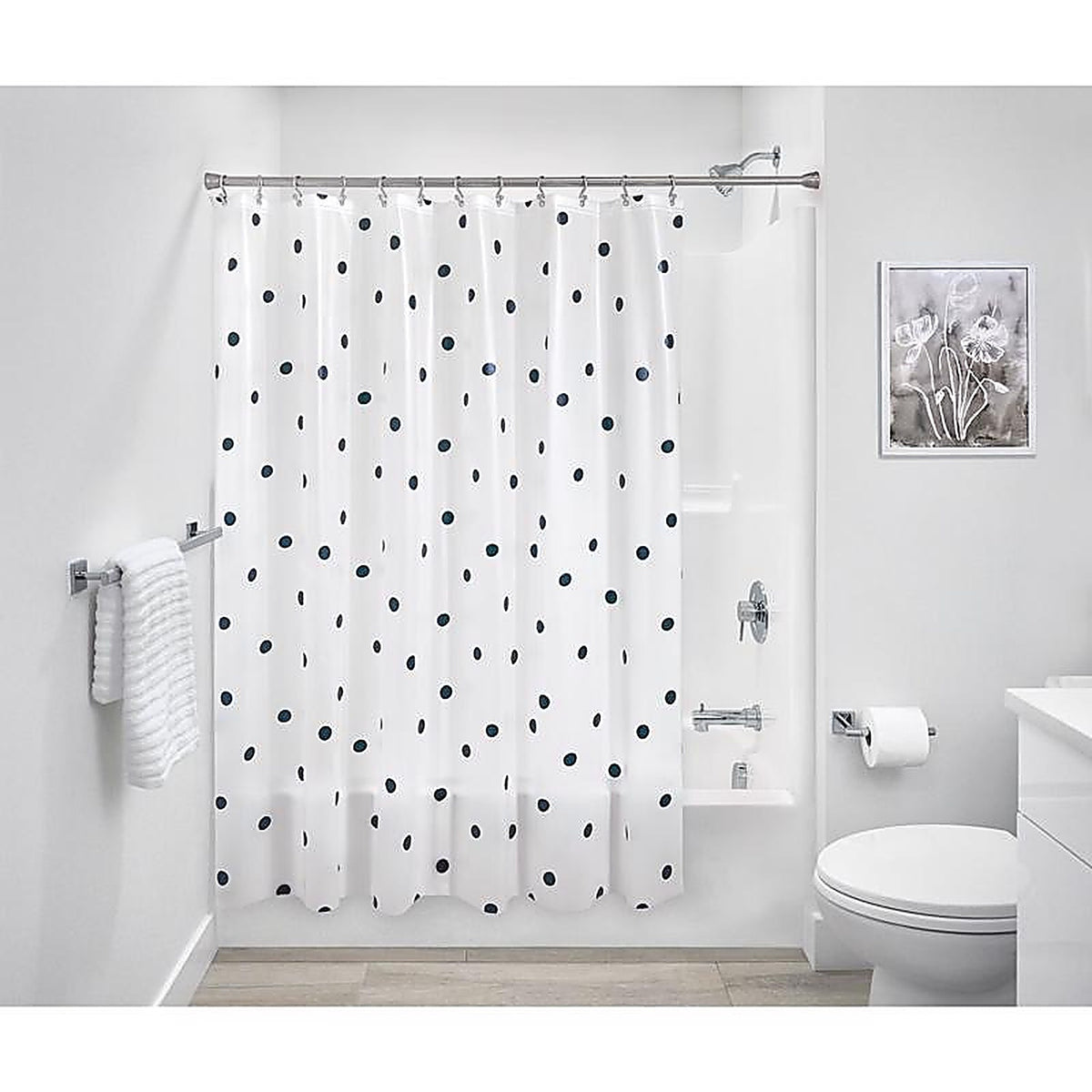 Idesign - 40312 - 72 In. H X 72 In. W White Frost Shower Curtain Peva