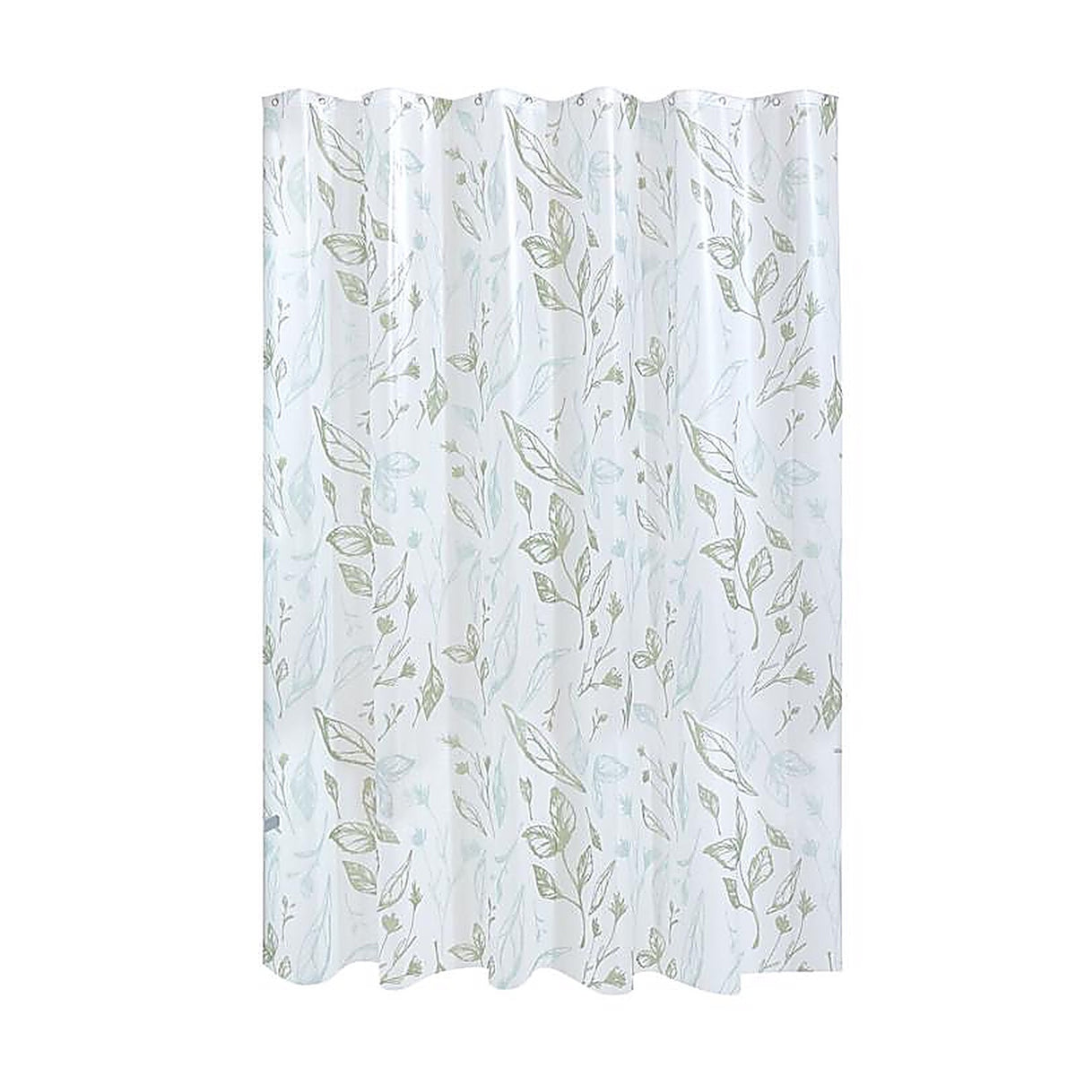 Idesign - 40317 - 72 In. H X 72 In. W White Leaves Frost Shower Curtain Peva