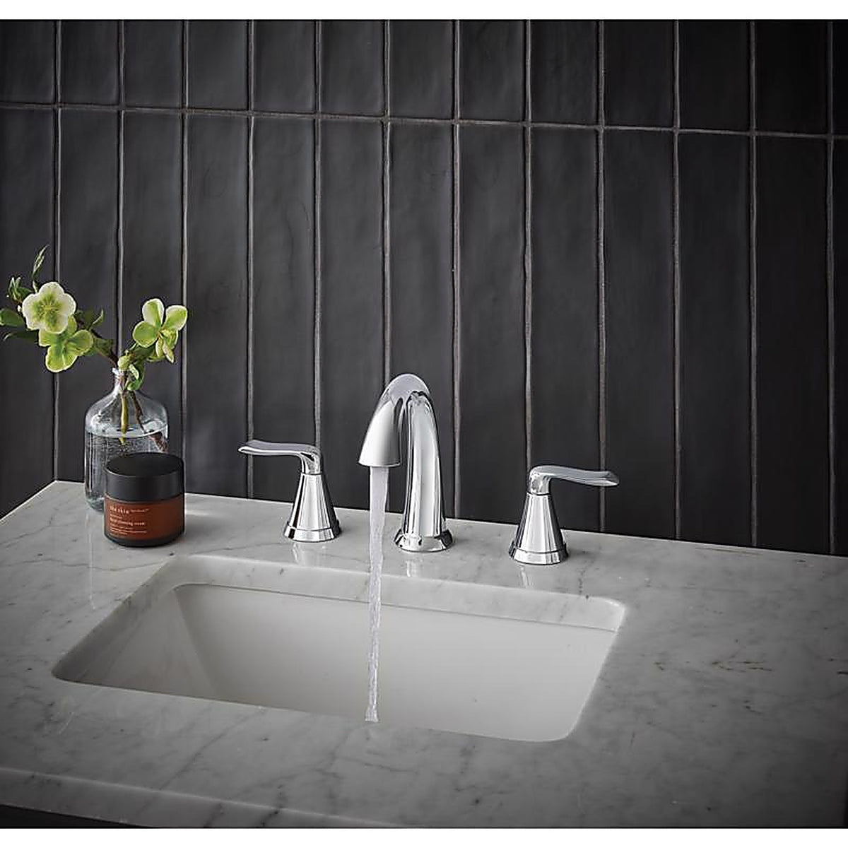 OakBrook - 67307W-6201 - Collection Chloe Chrome Contemporary Widespread Bathroom Sink Faucet 8 In.