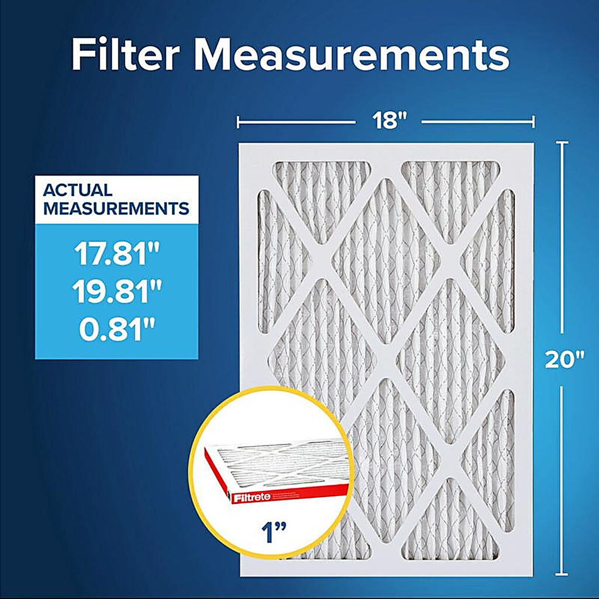 Filtrete - 9845-4 - Allergen Defense 18 In. W X 20 In. H X 1 In. Polypropylene 11 MERV Pleated Air Filter 1 Pack