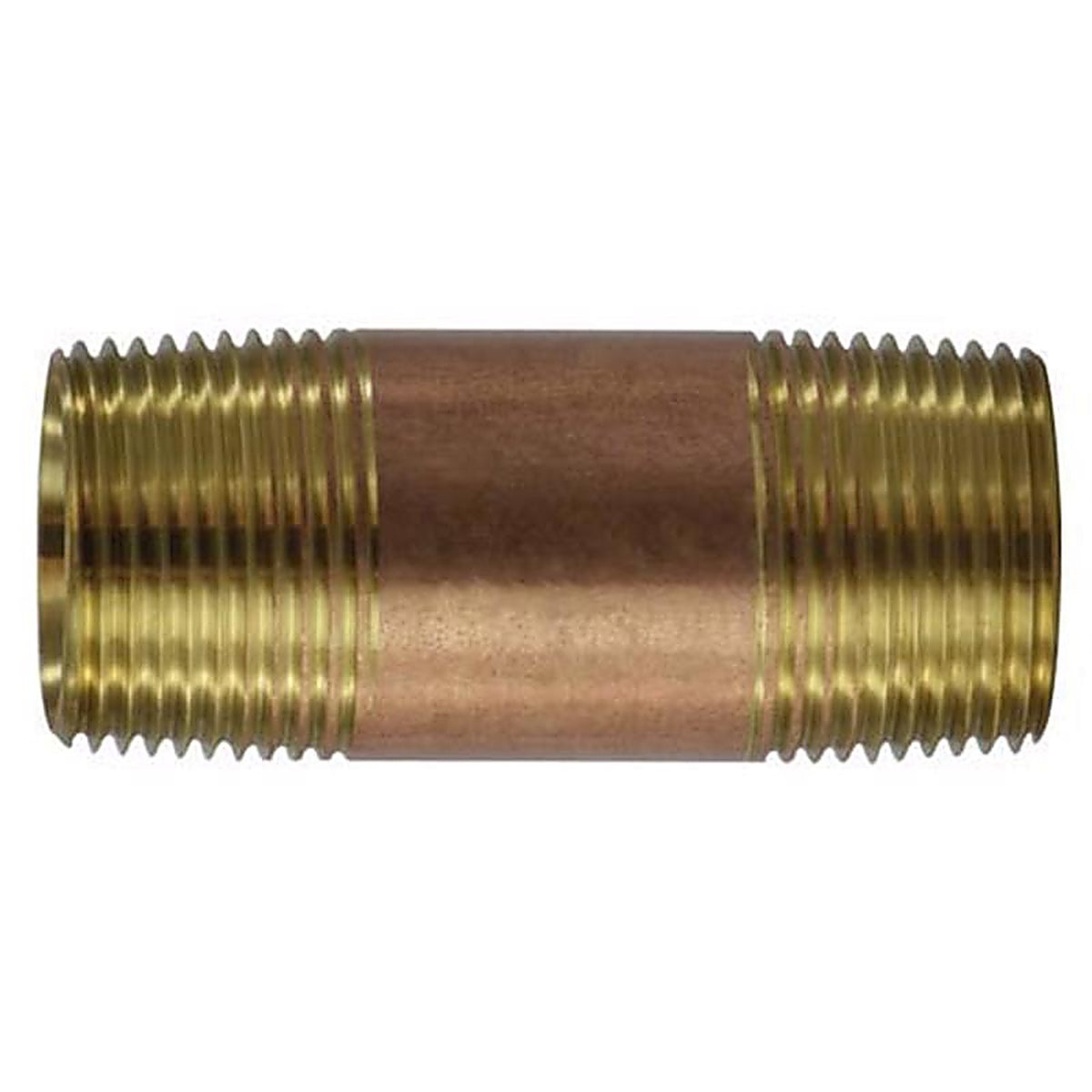 Anderson Metals - 38300-0450 - 1/4 In. MPT In. X 1/4 In. D MPT Red Brass Pipe Nipple 5 In. L