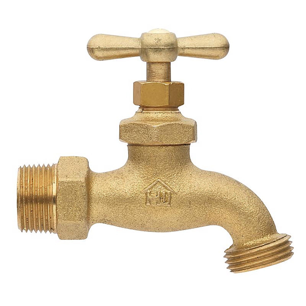 Homewerks VHBCONF4 3/4 in. MIP pc X 3/4 in. MHT Brass Hose Bibb