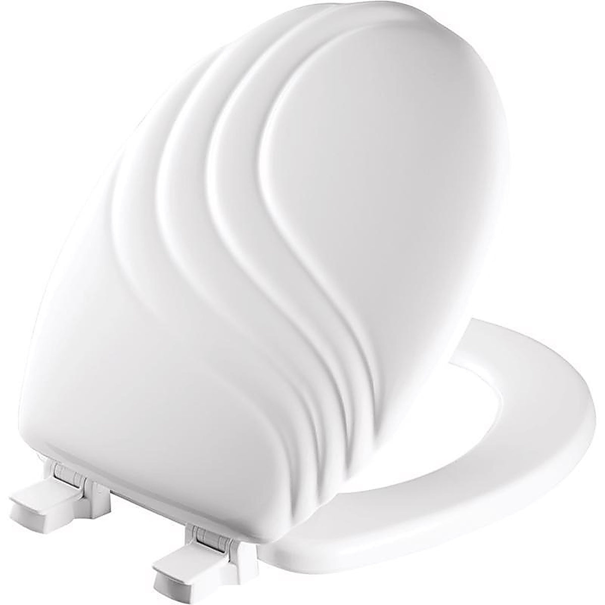Bemis 27EC-000 Mayfair Never Loosens Round White Molded Wood Toilet Seat