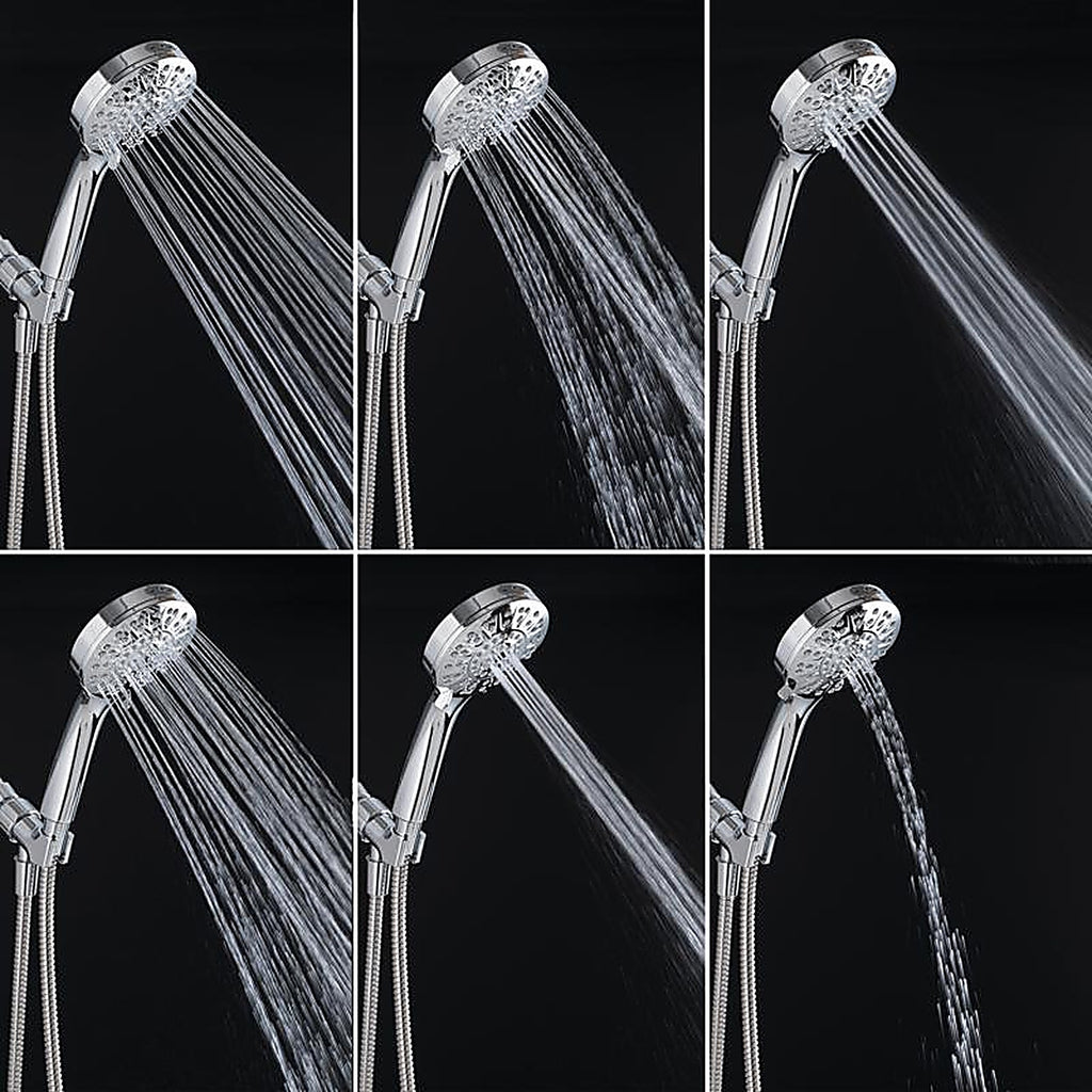 OakBrook - SH-OB10003CH - Collection Brushed Chrome Abs Plastic 6 Settings Handheld Showerhead 1.8 GPM