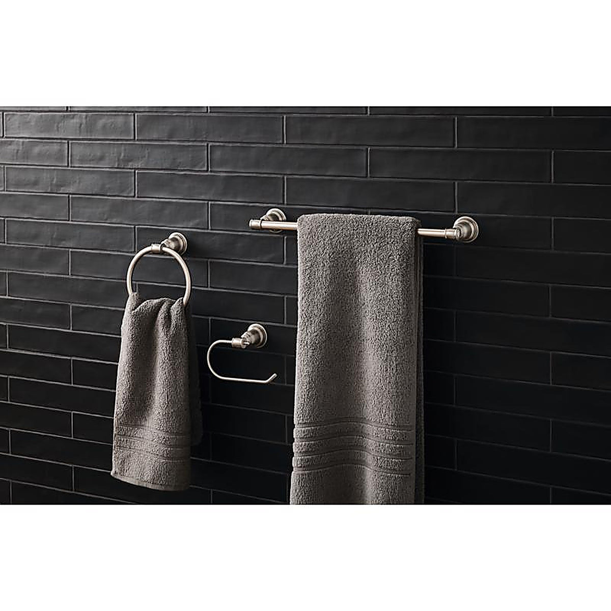 OakBrook - BH-OB4000BN - Collection Brushed Nickel Silver Zinc Towel Holder