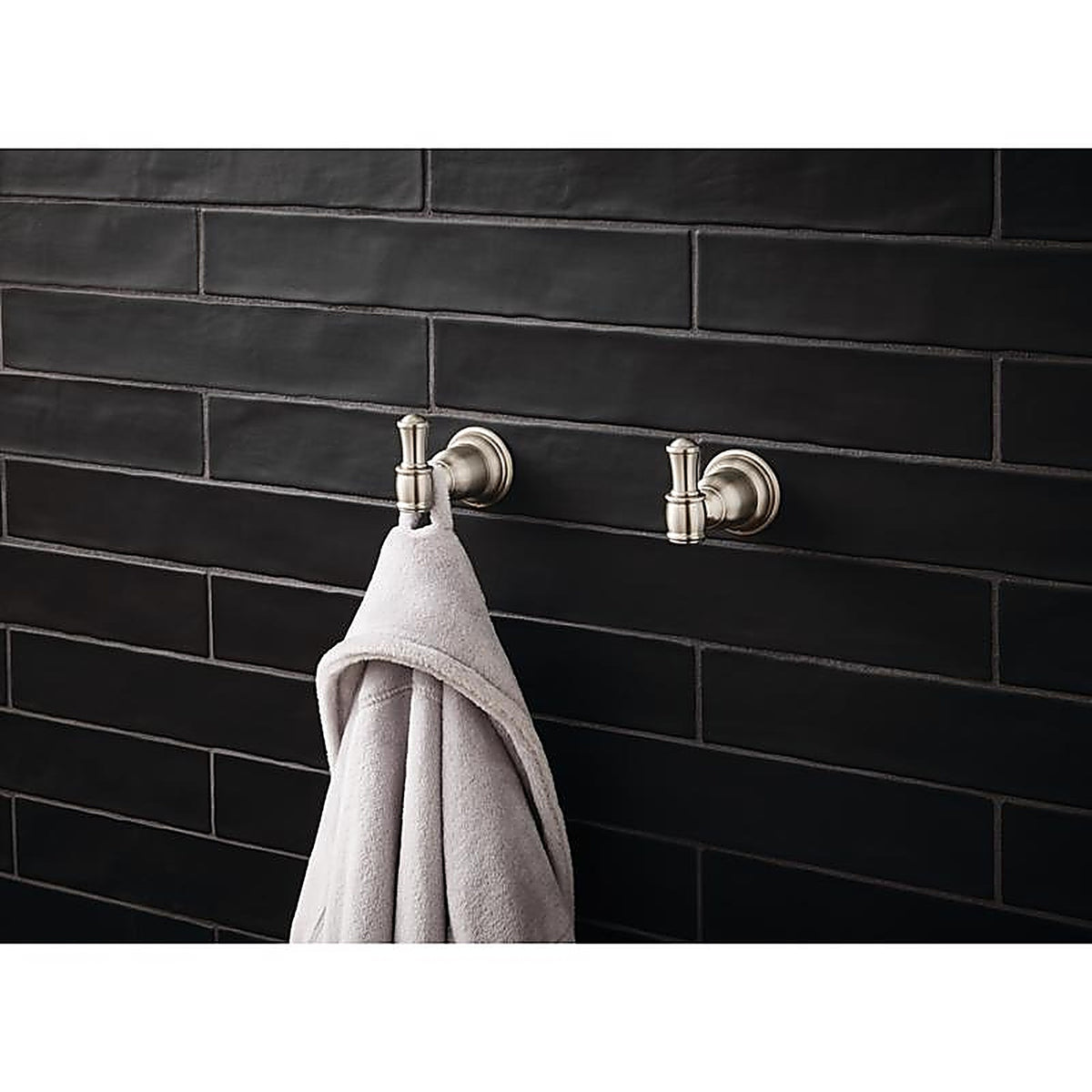 OakBrook - BH-OB4003BN - Collection Brushed Nickel Silver Double Robe Hook