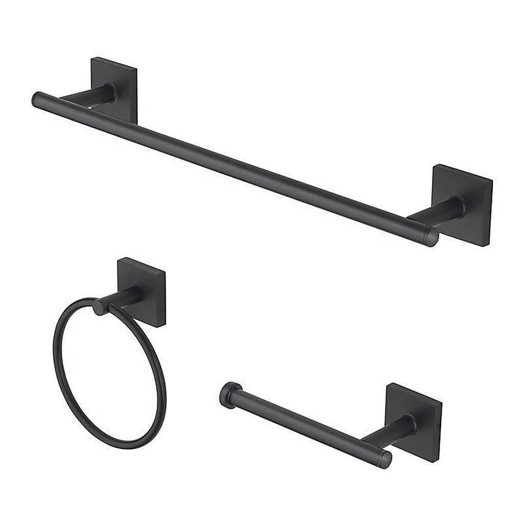 OakBrook - BH-OB5000MB - Collection Matte Black Zinc Towel Bar Set