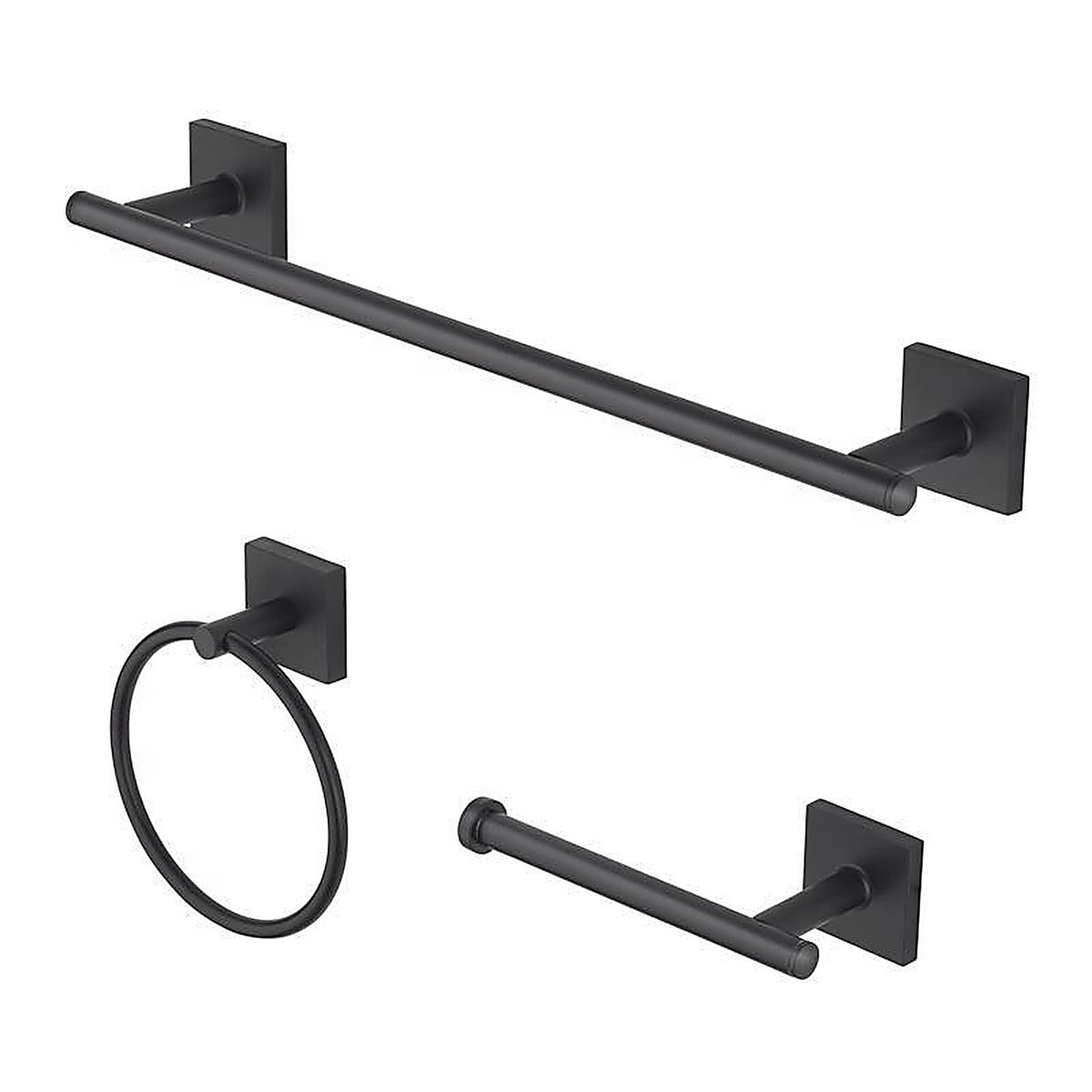 OakBrook - BH-OB5000MB - Collection Matte Black Zinc Towel Bar Set