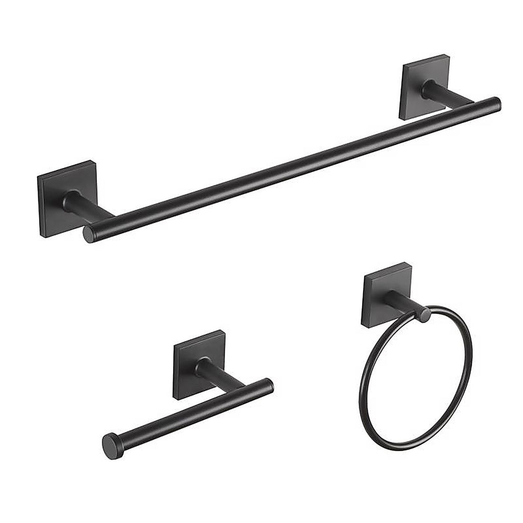 OakBrook - BH-OB5000MB - Collection Matte Black Zinc Towel Bar Set