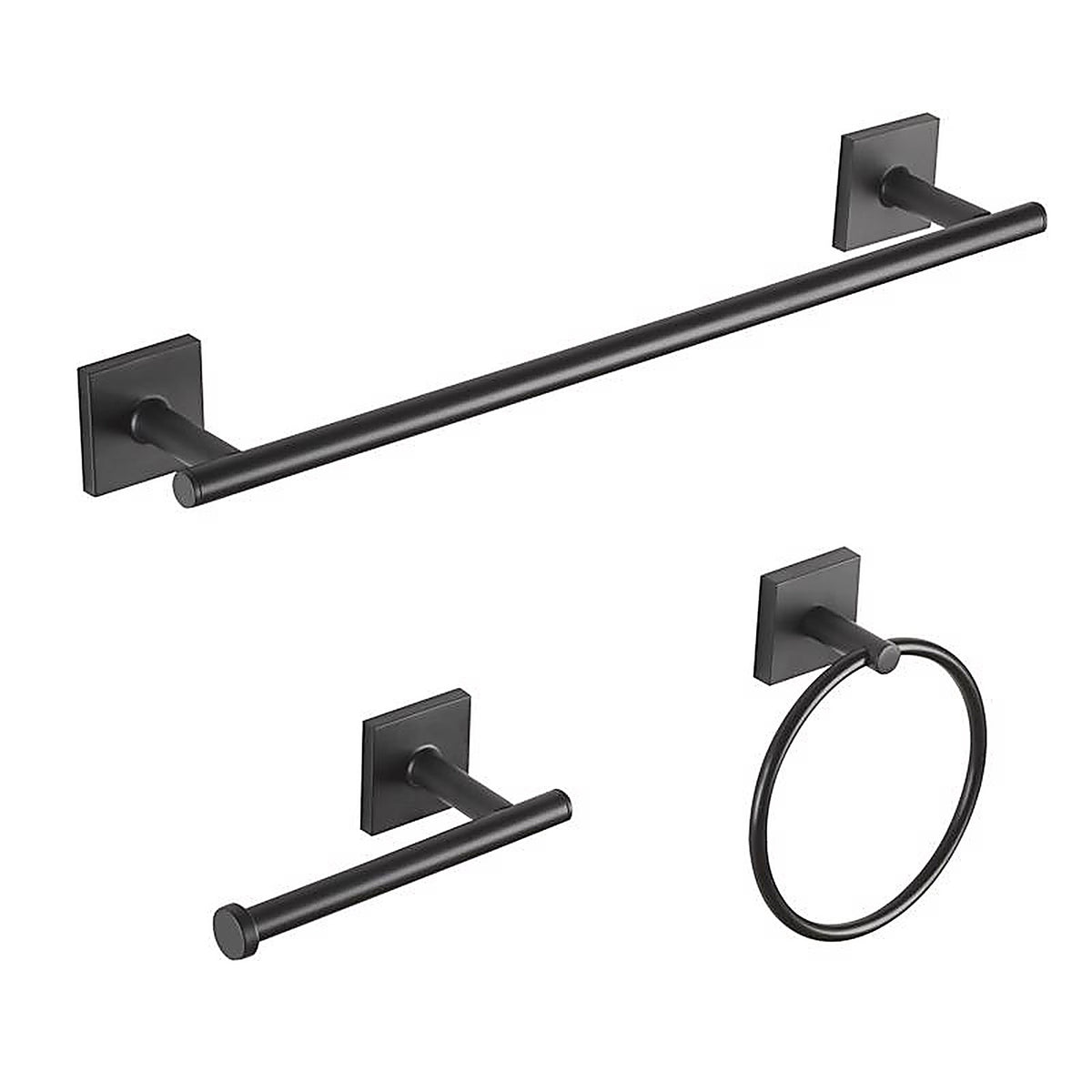 OakBrook - BH-OB5000MB - Collection Matte Black Zinc Towel Bar Set