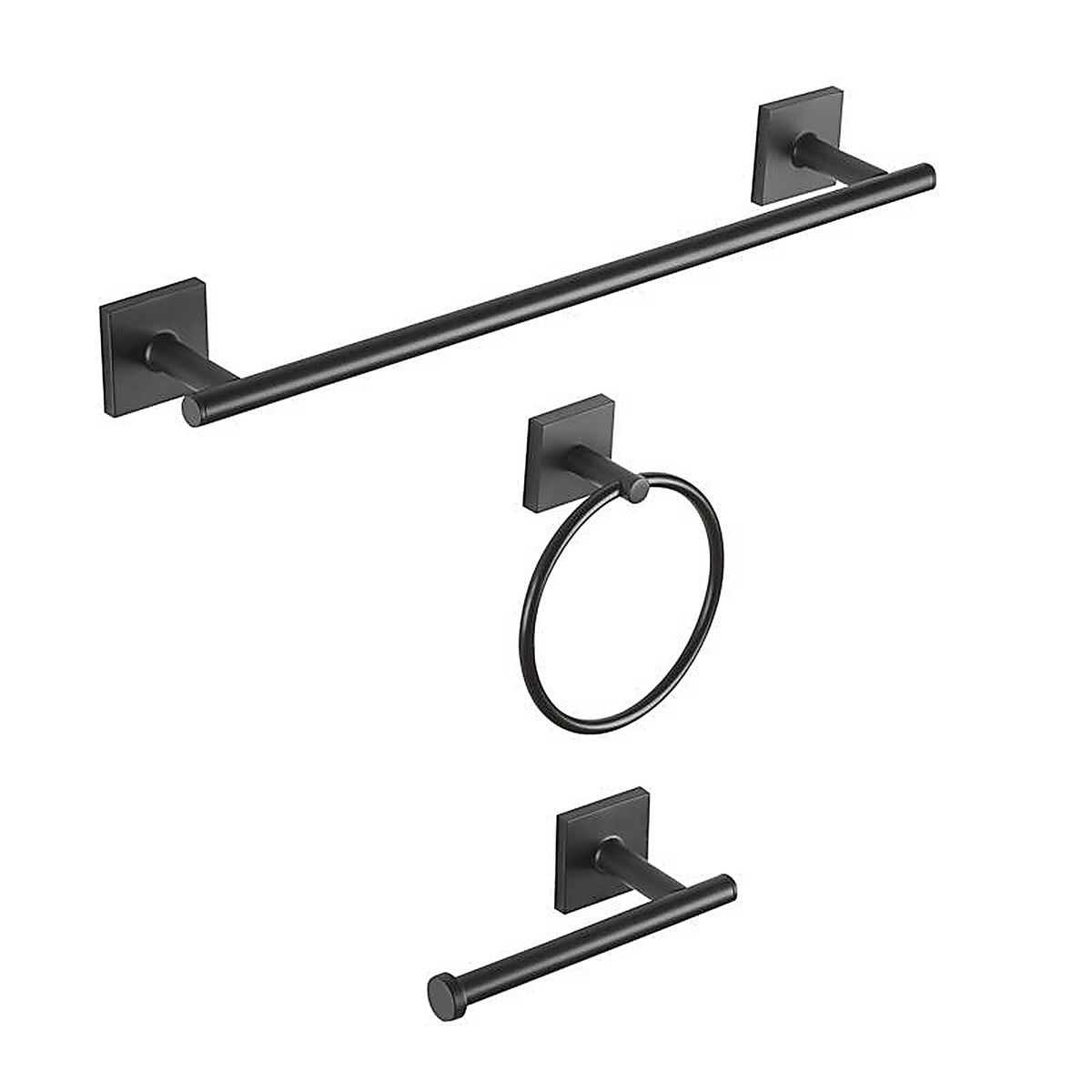 OakBrook - BH-OB5000MB - Collection Matte Black Zinc Towel Bar Set