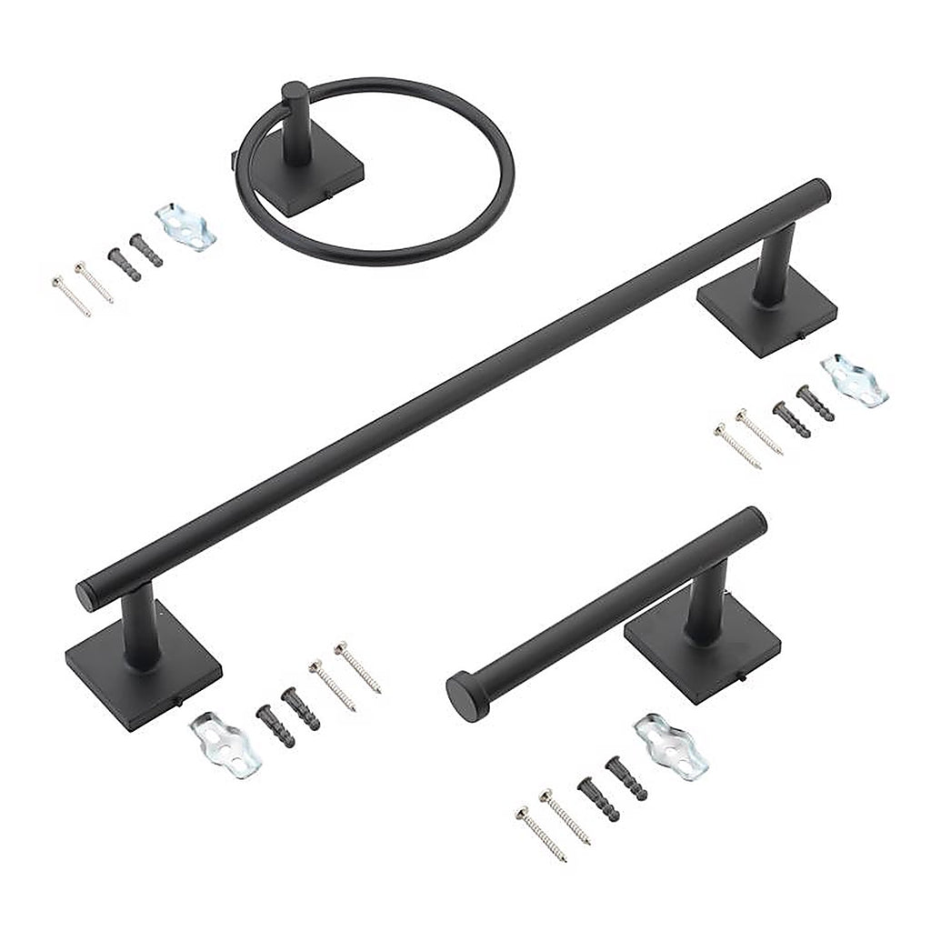 OakBrook - BH-OB5000MB - Collection Matte Black Zinc Towel Bar Set