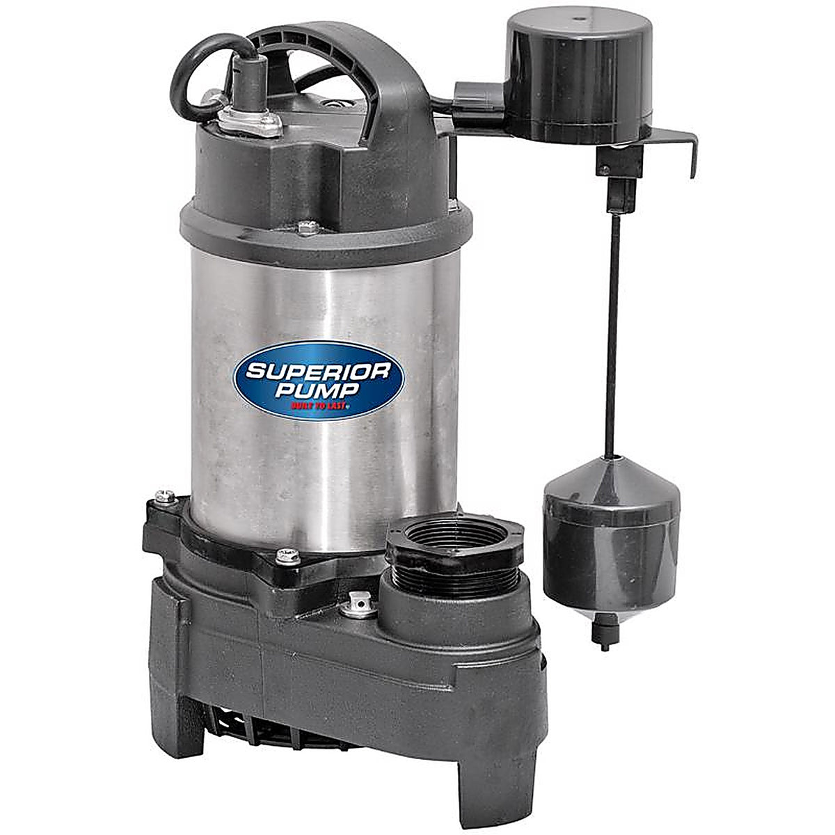 Superior Pump - 92571 - 1/2 HP 4500 GPH Stainless Steel Vertical Float Switch AC Submersible Sump Pump 10 Ft