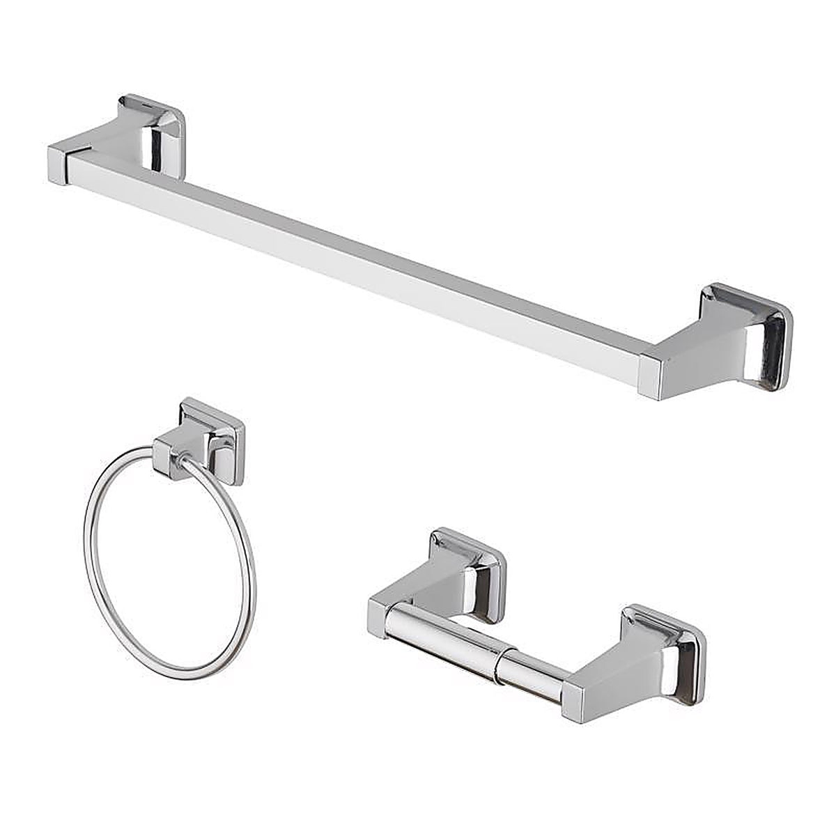 OakBrook - BH-OB3000CH - Collection Chrome Silver Zinc Towel Bar Set