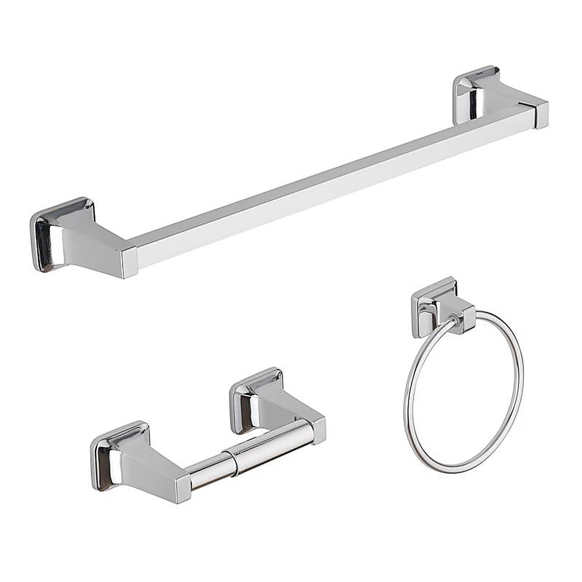 OakBrook - BH-OB3000CH - Collection Chrome Silver Zinc Towel Bar Set