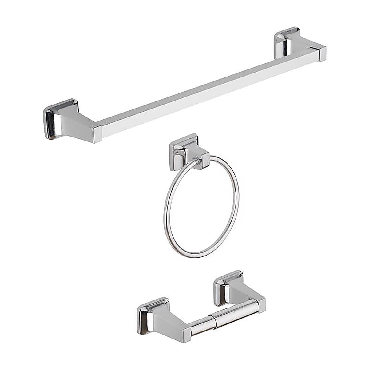 OakBrook - BH-OB3000CH - Collection Chrome Silver Zinc Towel Bar Set
