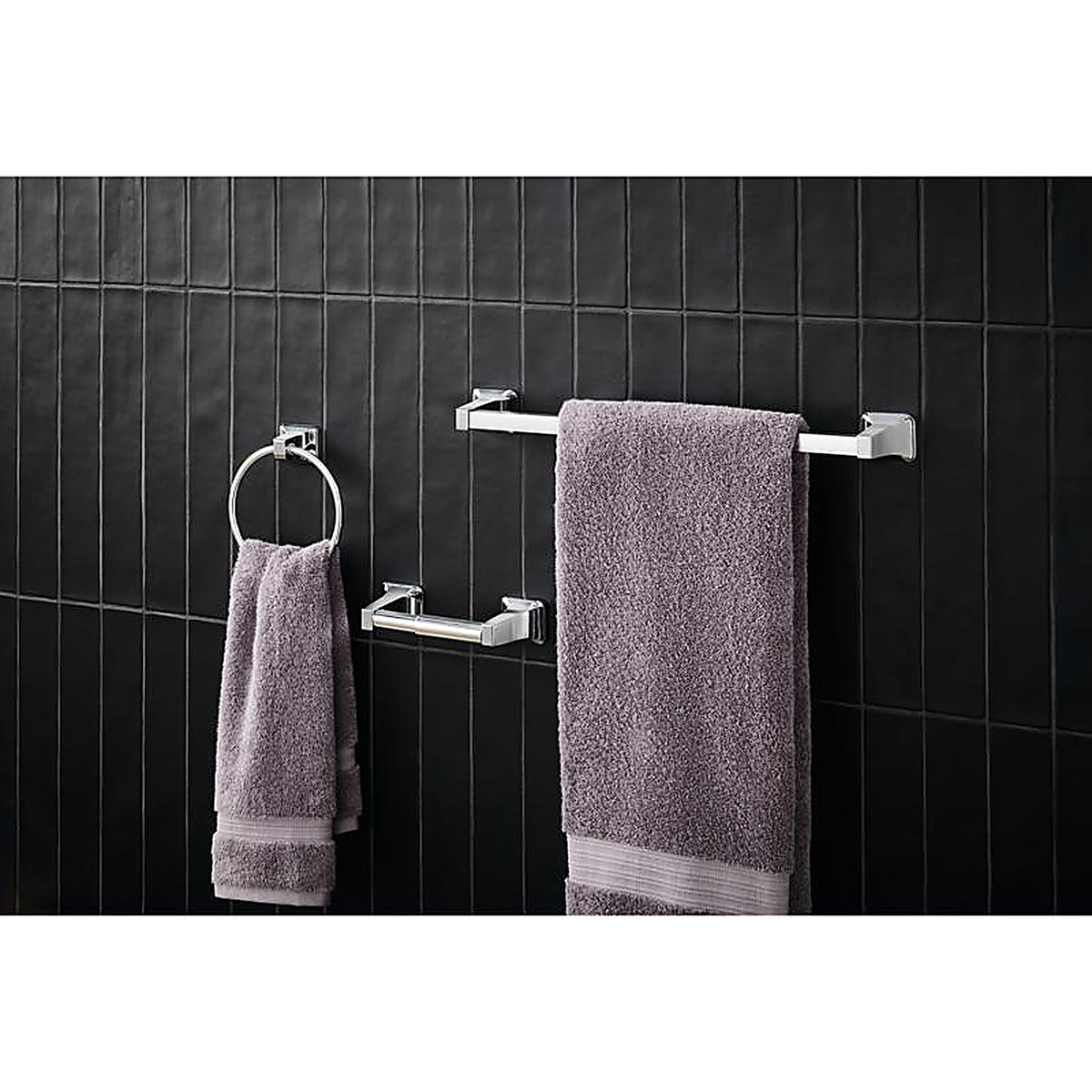 OakBrook - BH-OB3000CH - Collection Chrome Silver Zinc Towel Bar Set
