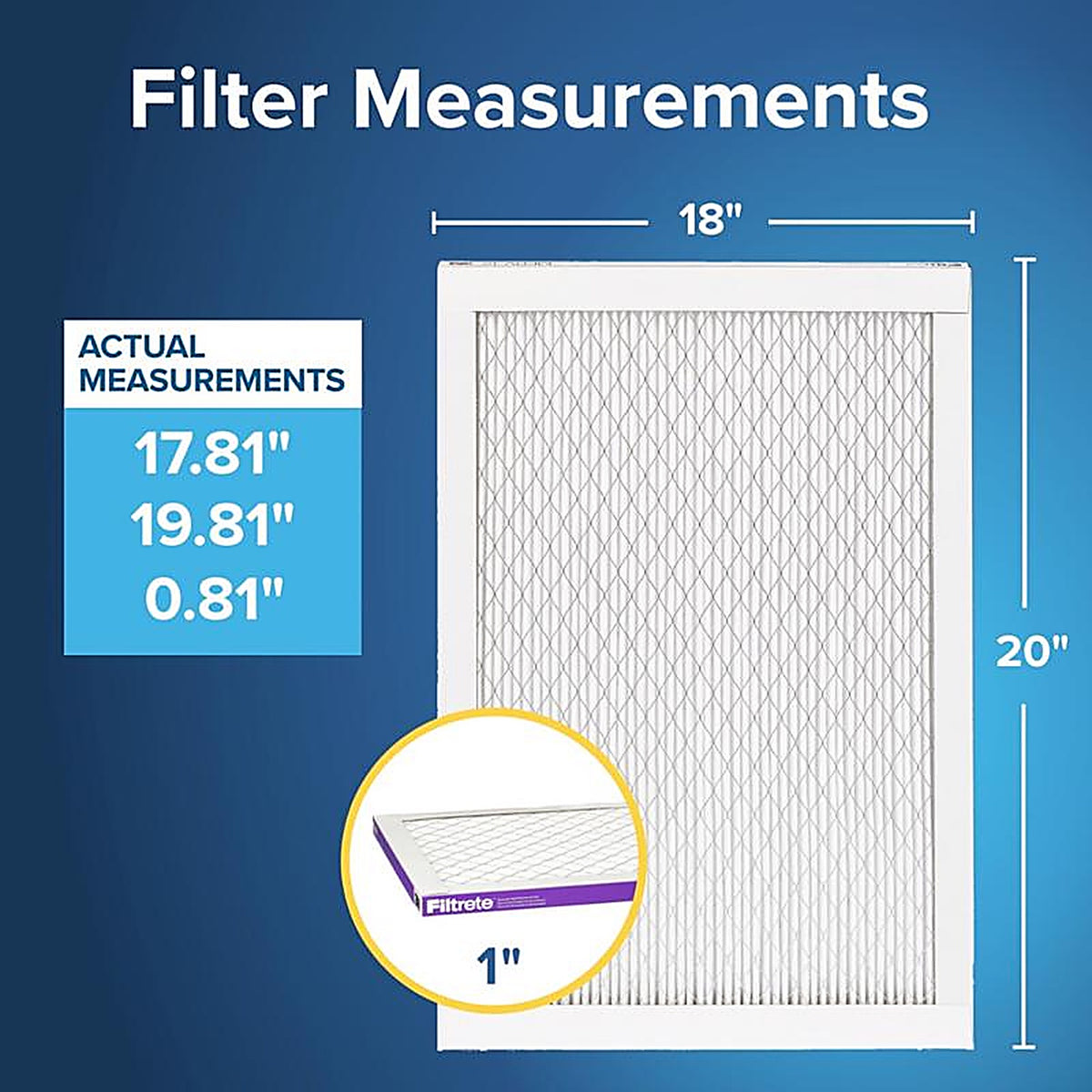 Filtrete - 2045-4 - Advanced Allergen 18 In. W X 20 In. H X 1 In. Polypropylene 1500 Mpr Pleated Air Filter 1 P