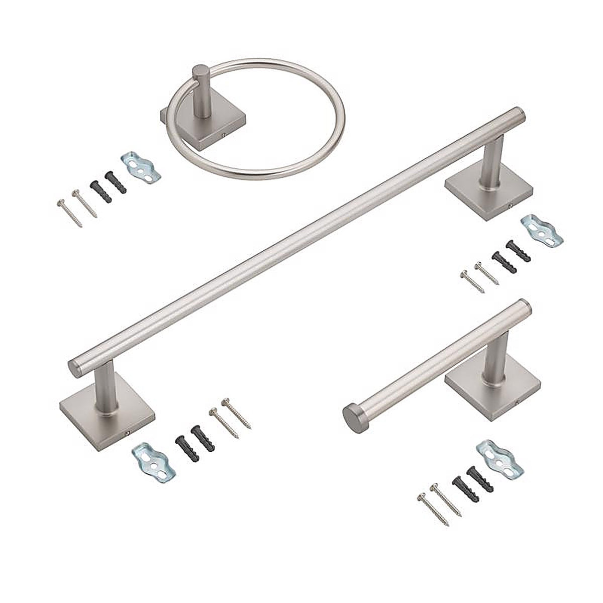 OakBrook - BH-OB5000BN - Collection Brushed Nickel Silver Die Cast Zinc Towel Holder