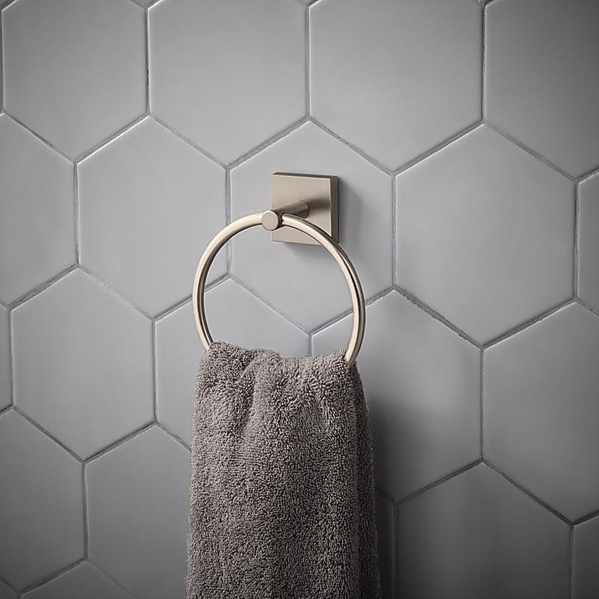 OakBrook - BH-OB5001BN - Collection Brushed Nickel Towel Ring Die Cast Zinc