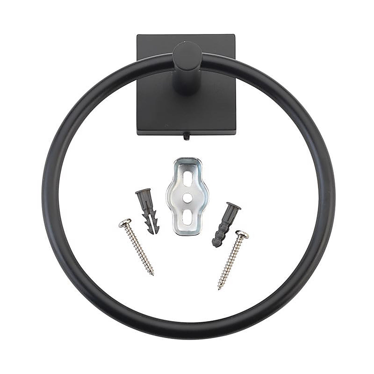 OakBrook - BH-OB5001MB - Collection Matte Black Towel Ring Die Cast Zinc