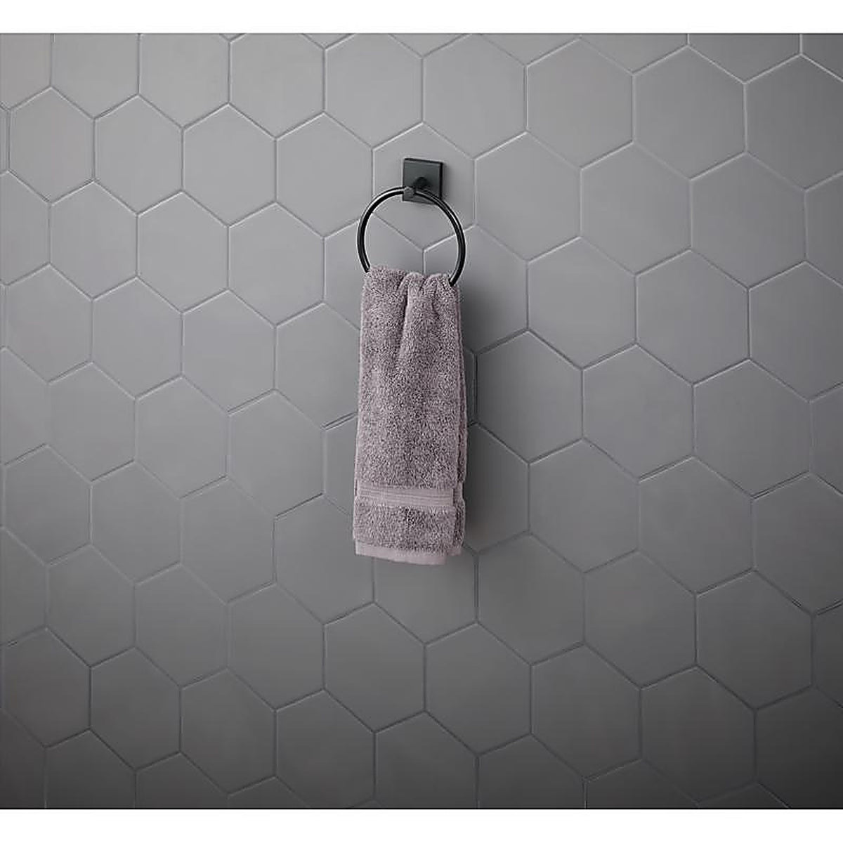 OakBrook - BH-OB5001MB - Collection Matte Black Towel Ring Die Cast Zinc