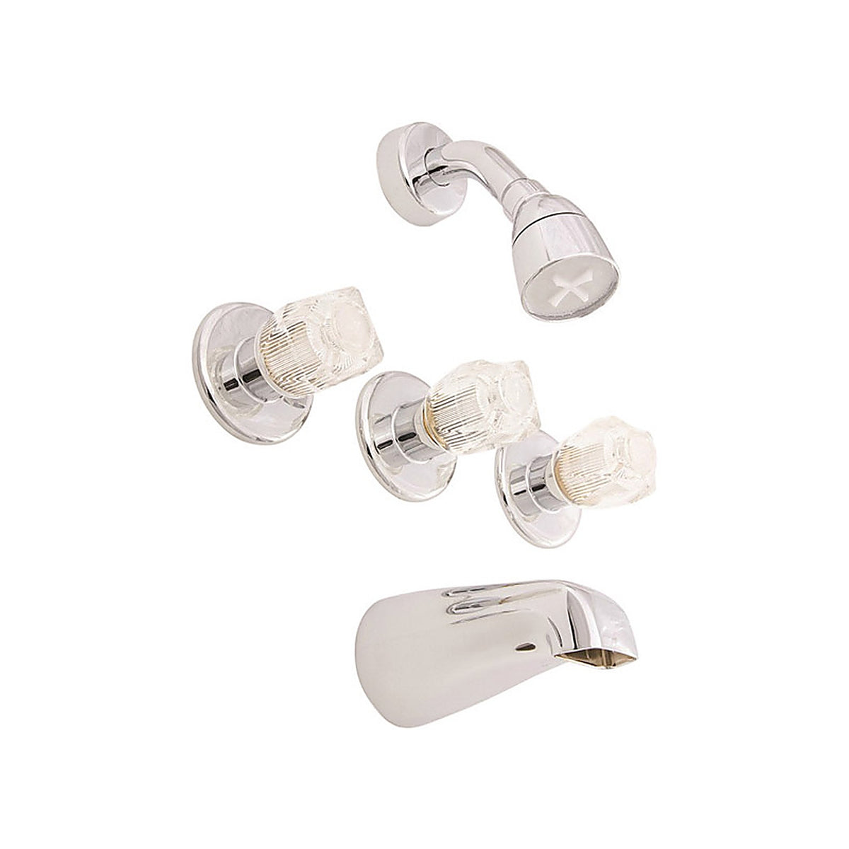 American Brass - J2700TE - 3-Handle Brass Tub and Shower Faucet