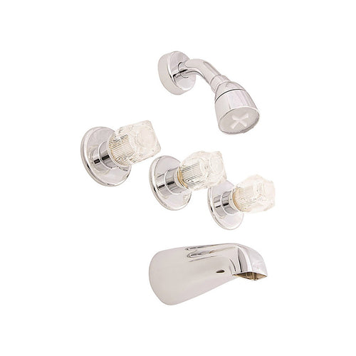 American Brass - J2700TE - 3-Handle Brass Tub and Shower Faucet