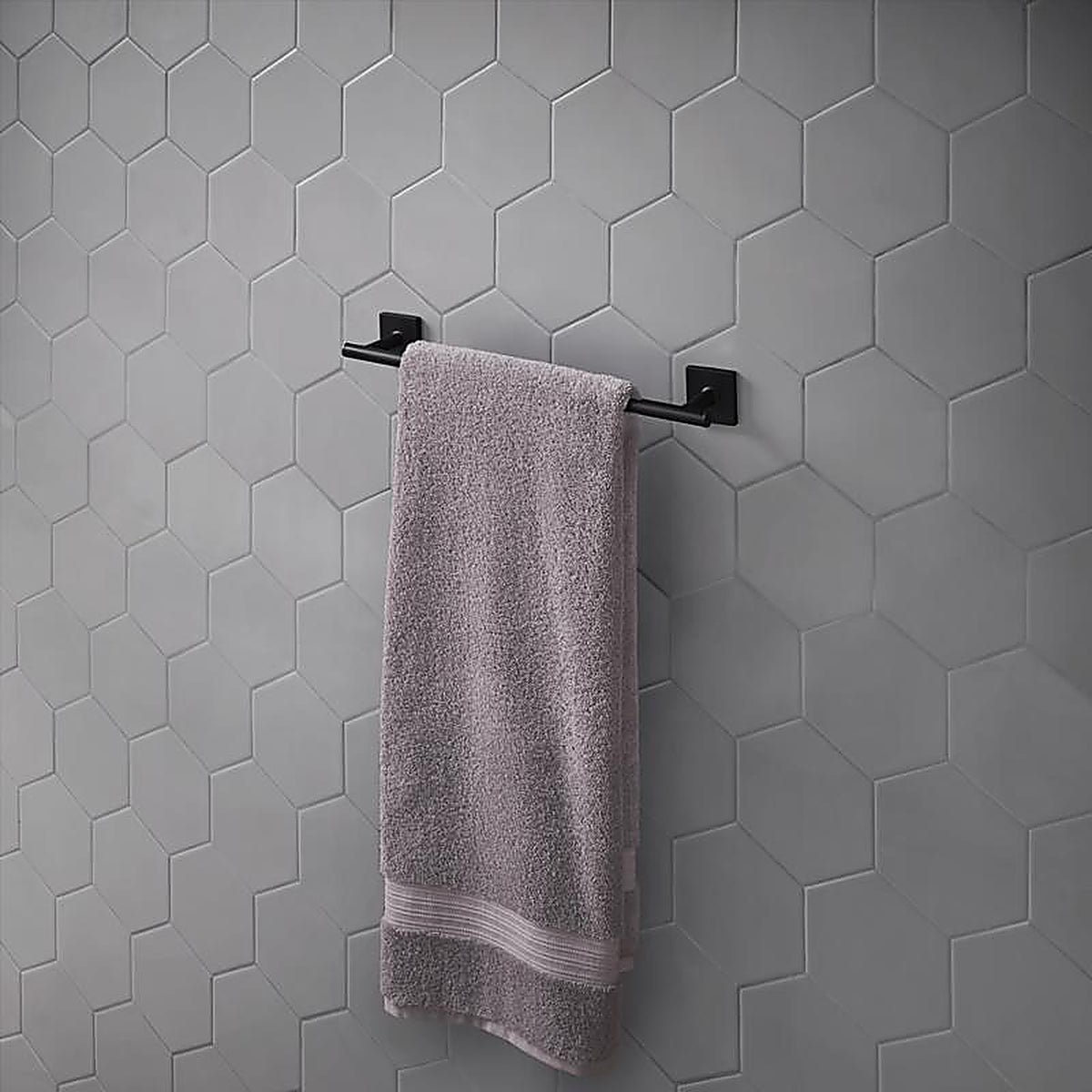 OakBrook - BH-OB5024MB - Collection Matte Black Towel Bar 24 In. L Die Cast Zinc