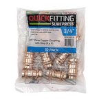 QuickFitting - SPWC22R-10 - 3/4 In. Press In. X 3/4 In. D Press In. Copper Coupling with Stop