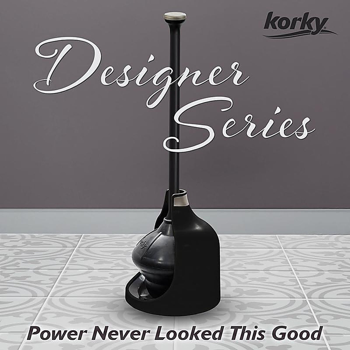 Korky - 98BN-4 - Toilet Plunger and Caddy 13.75 In. L X 6 In. D