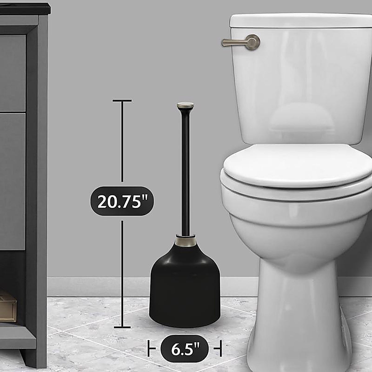 Korky - 98BN-4 - Toilet Plunger and Caddy 13.75 In. L X 6 In. D