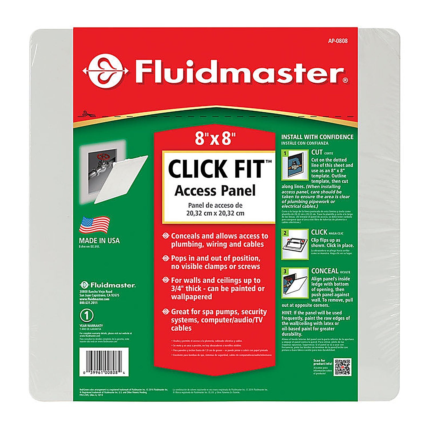 Fluidmaster AP-0808 Click Fit Access Panel – UpStart Auto Parts & More