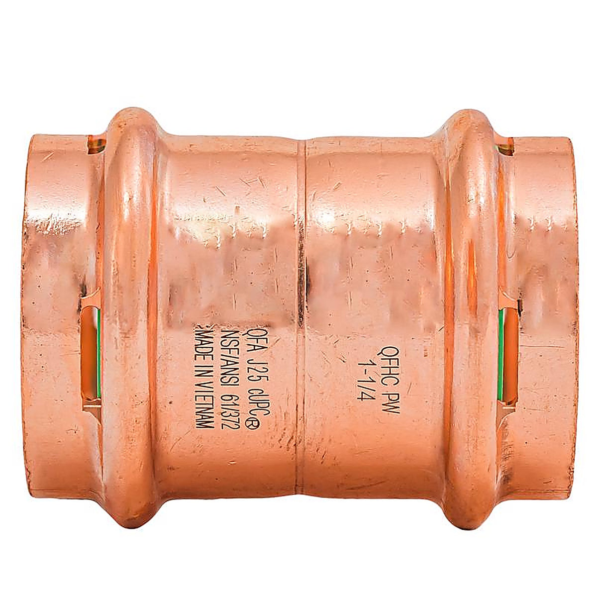 QuickFitting - SPWC44R - 1-1/4 In. Press In. Press In. Copper Coupling with Stop
