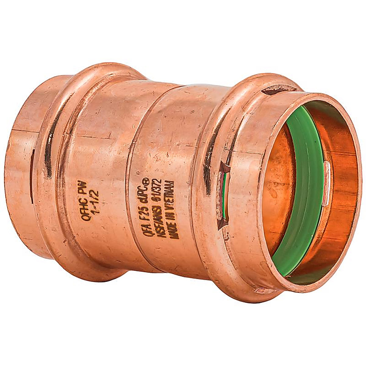 QuickFitting - SPWC55R - 1-1/2 In. Press In. Press In. Copper Coupling with Stop