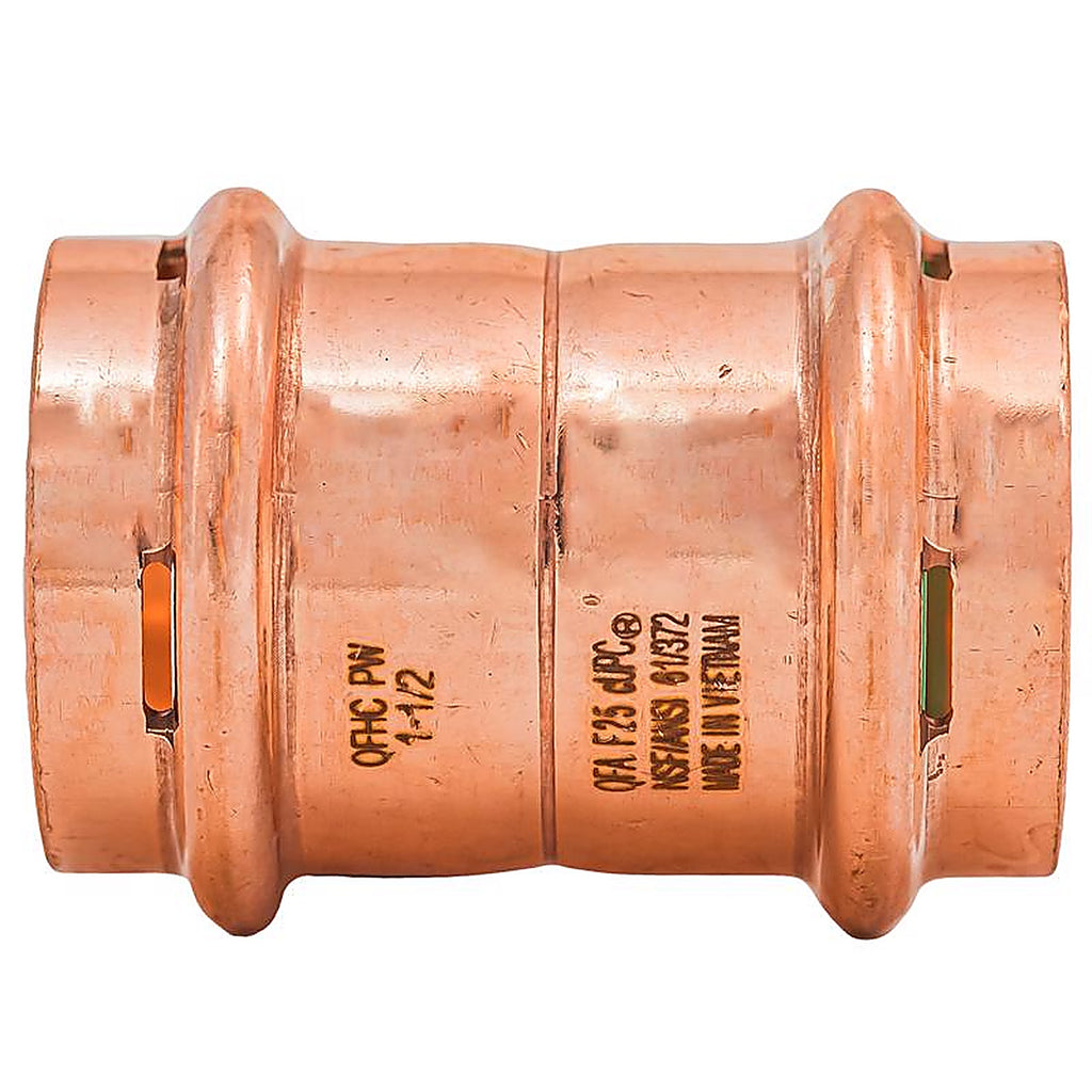 QuickFitting - SPWC55R - 1-1/2 In. Press In. Press In. Copper Coupling with Stop