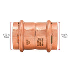 QuickFitting - SPWC55R - 1-1/2 In. Press In. Press In. Copper Coupling with Stop