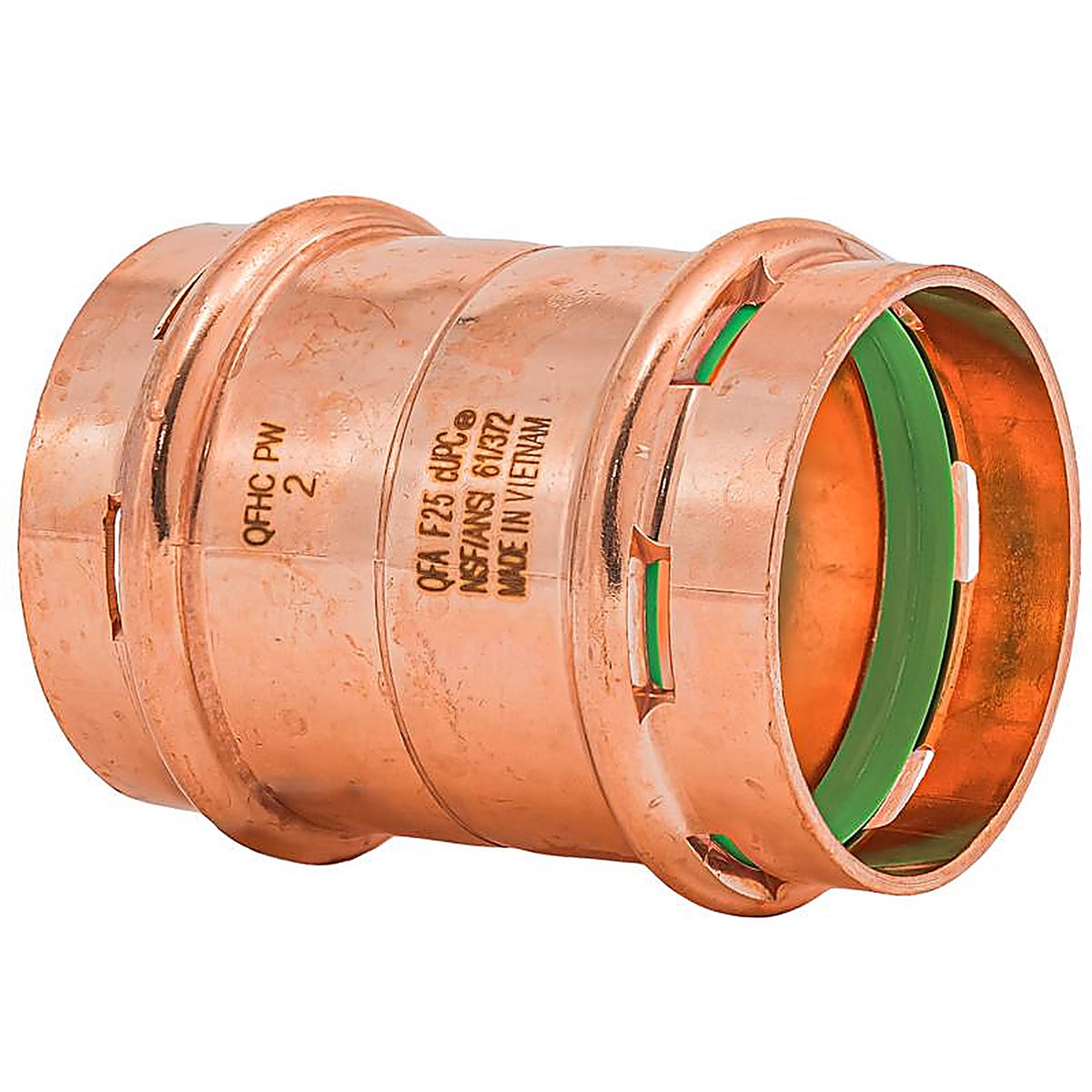 QuickFitting - SPWC66R - 2 In. Press In. Press In. Copper Coupling with Stop