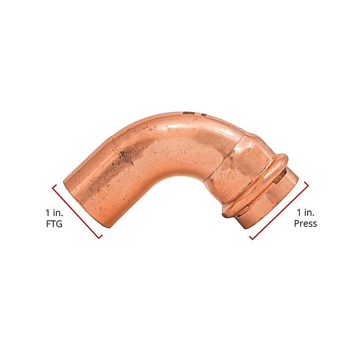QuickFitting - SPWE33-STR - 1 In. Press In. FTG In. Copper 90 Degree Street Elbow