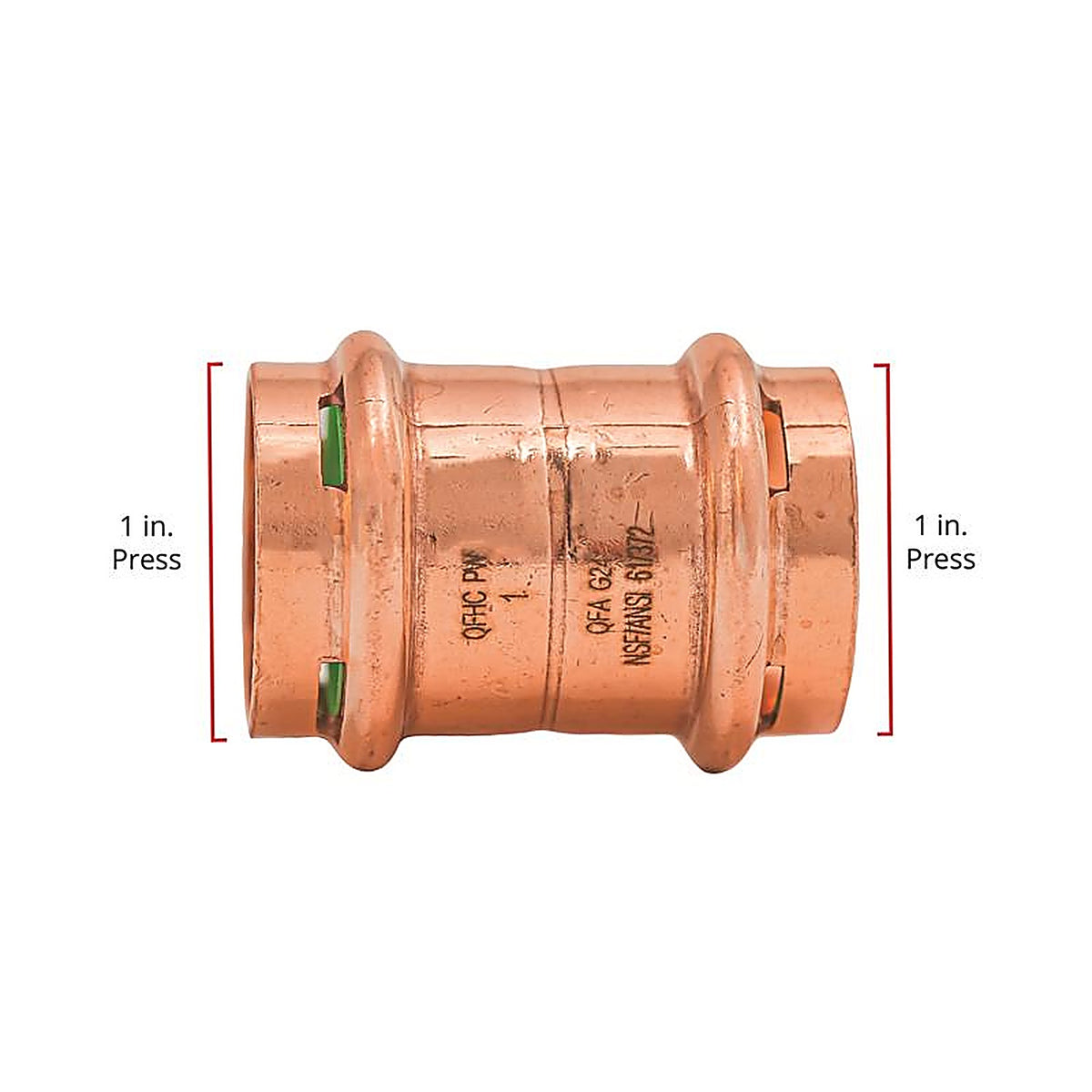 QuickFitting - SPWC33R - 1 In. Press In. Press In. Copper Coupling with Stop
