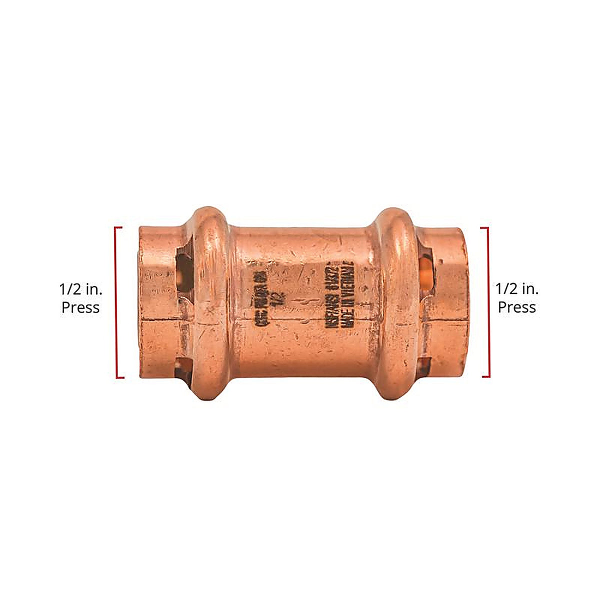 QuickFitting - SPWC11NSR - 1/2 In. Press In. Press In. Copper Coupling Without Stop