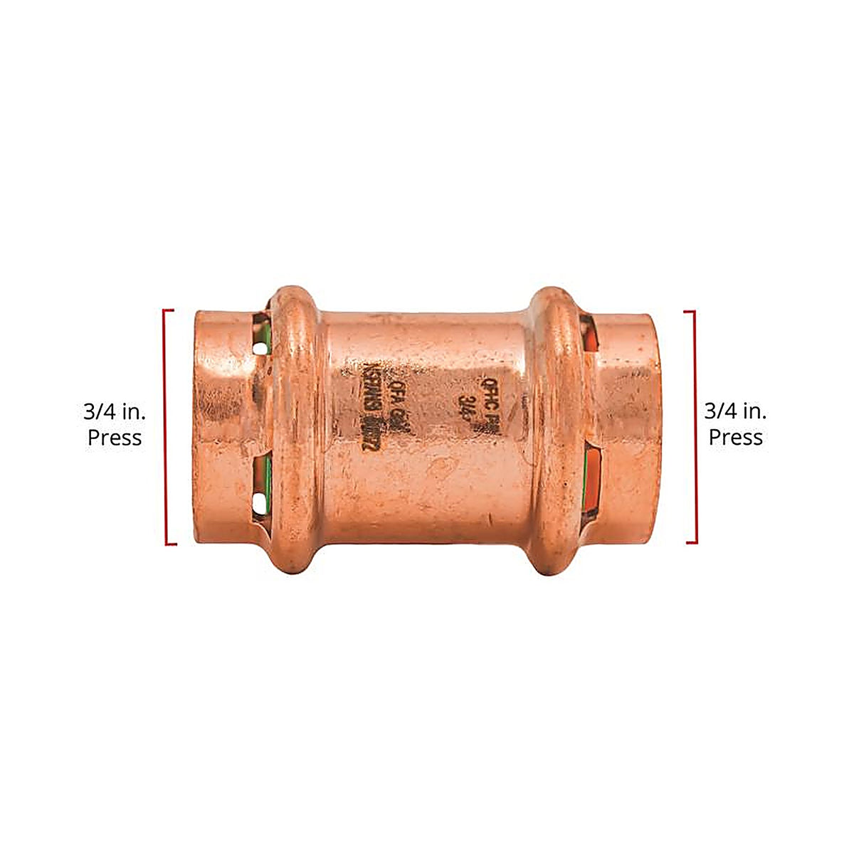 QuickFitting - SPWC22NSR - 3/4 In. Press In. Press In. Copper Coupling Without Stop