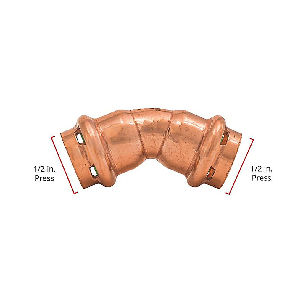 QuickFitting - SPWE11-45R - 1/2 In. Press In. Press In. Copper 45 Degree Elbow