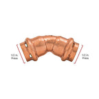 QuickFitting - SPWE11-45R - 1/2 In. Press In. Press In. Copper 45 Degree Elbow