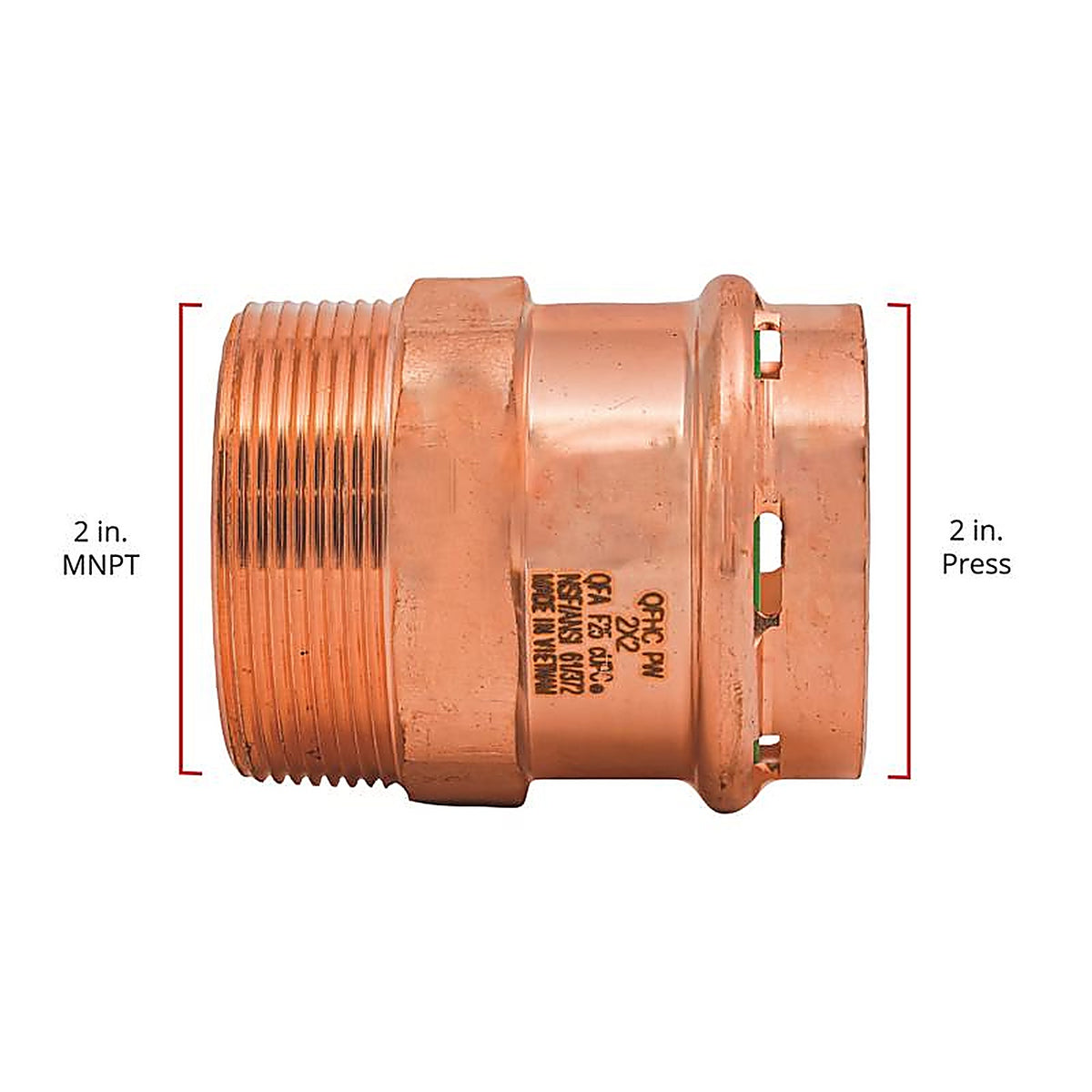 QuickFitting - SPWM66R - 2 In. Press In. Mnpt In. Copper Adapter