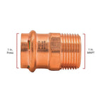 QuickFitting - SPWM33R - 1 In. Press In. Mnpt In. Copper Adapter