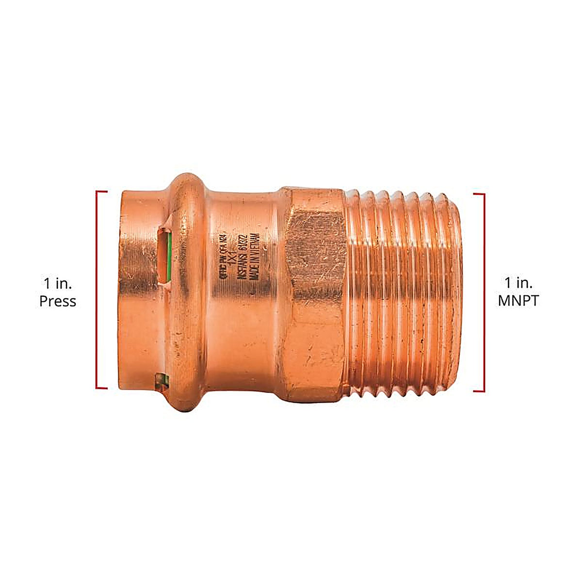 QuickFitting - SPWM33R - 1 In. Press In. Mnpt In. Copper Adapter