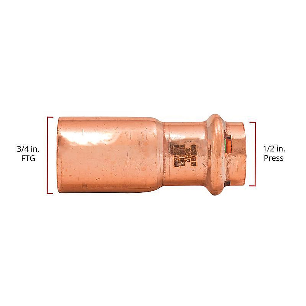 QuickFitting - SPWRC21-STR - 3/4 In. Press In. FTG In. Copper Reducing Coupling